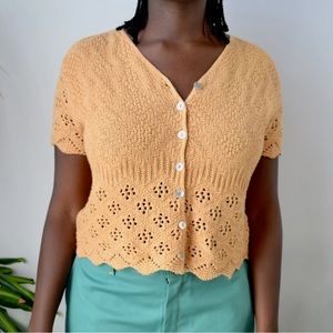 Vintage Mango Crochet Sweater Top